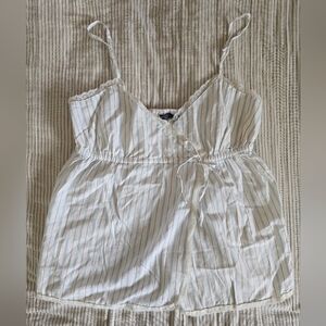 Vtg Y2k American Eagle Babydoll Faux Wrap Striped Spaghetti Strap Top Sz 6 (S)